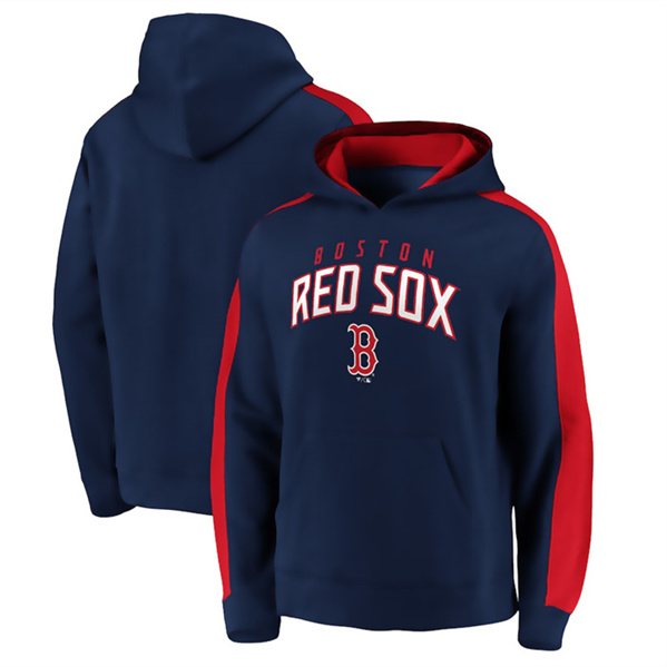 Men's Boston Red Sox Navy Game Time Arch Pullover Hoodie